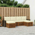 vidaXL Zestawy sof 6 pcs Naturalny i Kremowy Lite Drewno Akacji