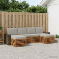 vidaXL Zestawy sof 6 pcs Naturalny i jasnoszary Lite Drewno Akacji