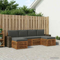 vidaXL Zestawy sof 6 pcs Naturalny i Antracytowy Lite Drewno Akacji