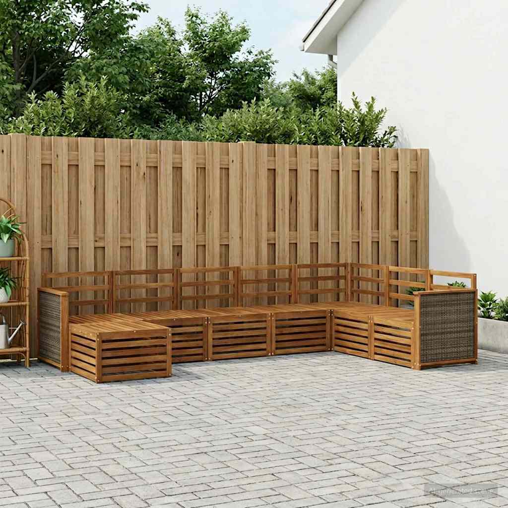vidaXL Zestaw sof na zewnątrz 6 pcs naturalny Lite Drewno Akacji