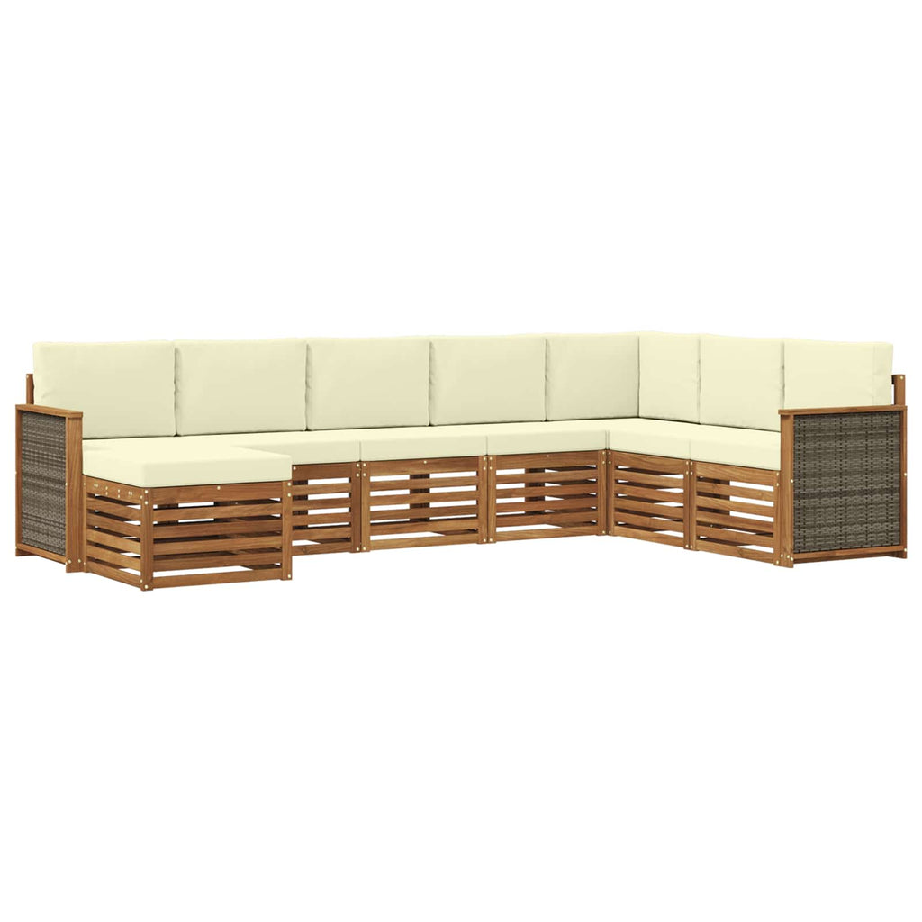 vidaXL Zestaw sof na zewnątrz z poduszką 6 pcs Naturalny i Kremowy