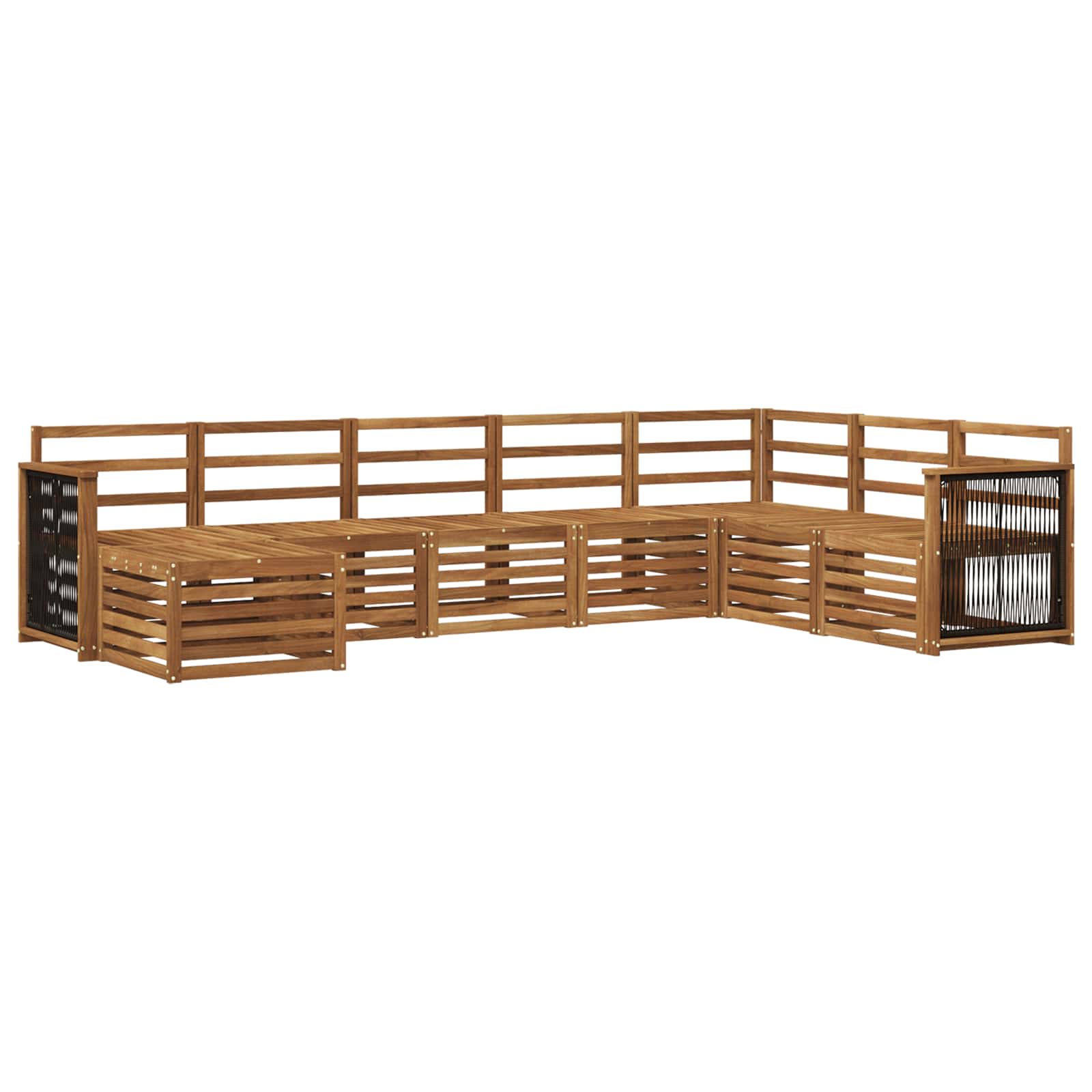 vidaXL Zestaw sof na zewnątrz 6 pcs naturalny Lite Drewno Akacji