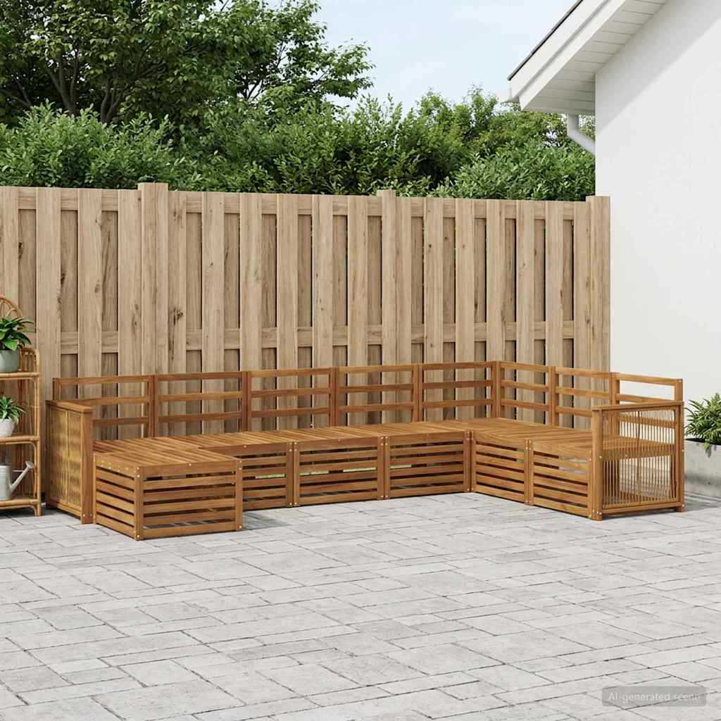 vidaXL Zestaw sof na zewnątrz 6 pcs naturalny Lite Drewno Akacji
