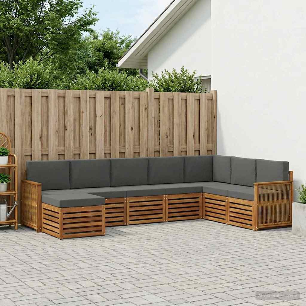vidaXL Zestaw sof na zewnątrz z poduszką 6 pcs Naturalny i Antracytowy