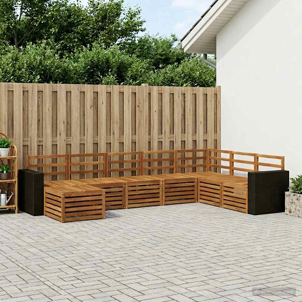 vidaXL Zestaw sof na zewnątrz 8 pcs naturalny Lite Drewno Akacji