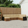 vidaXL Zestaw sof na zewnątrz z poduszką 8 pcs Naturalny i Beżowy