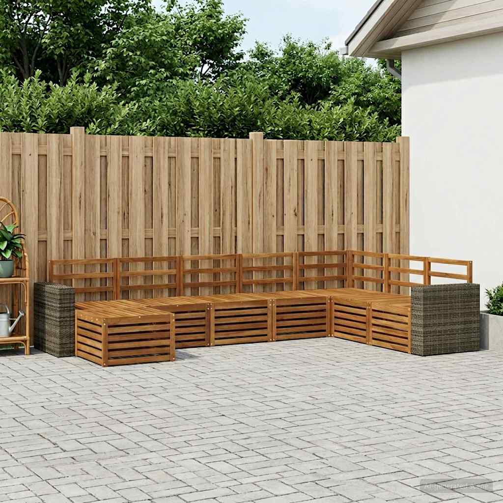 vidaXL Zestaw sof na zewnątrz 8 pcs naturalny Lite Drewno Akacji