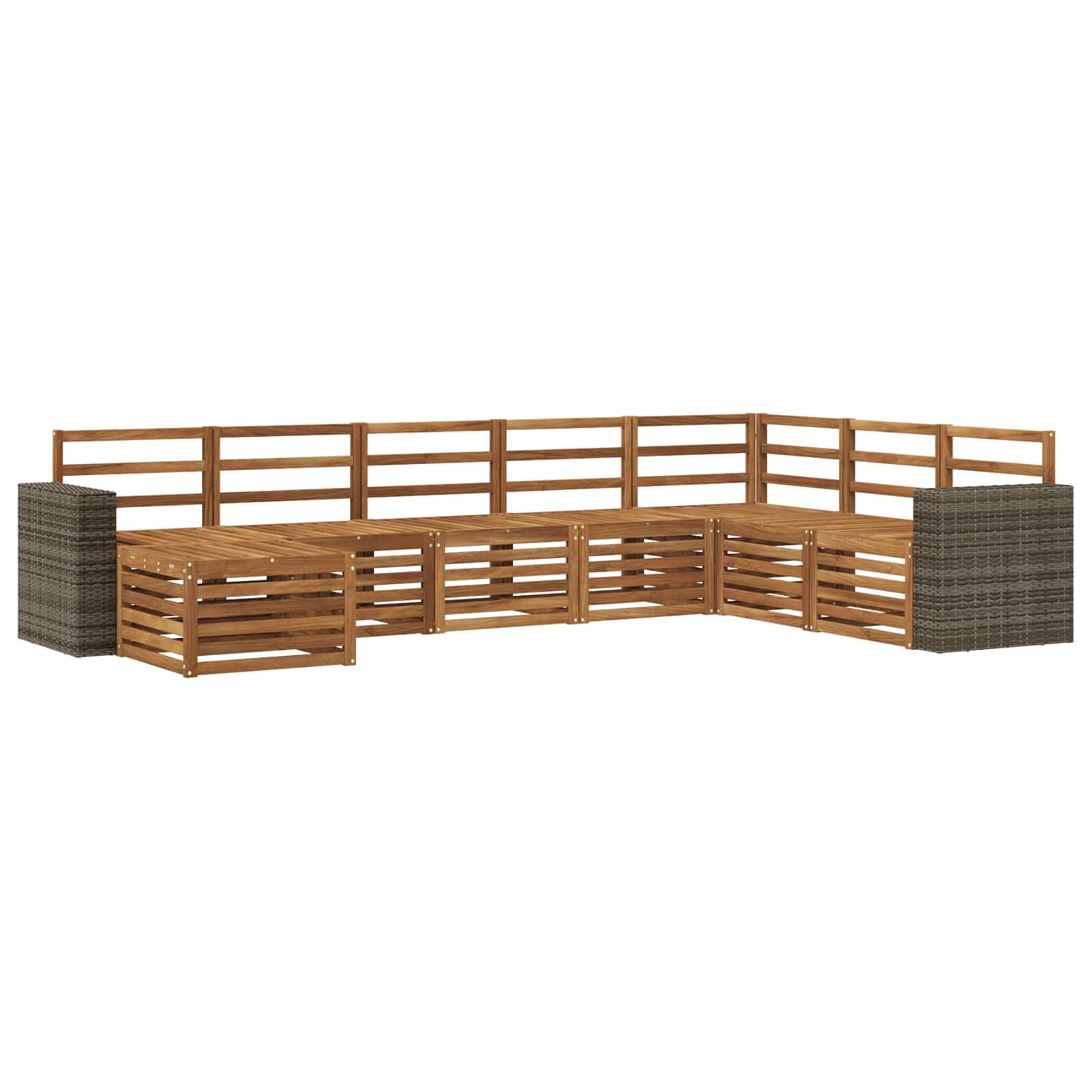 vidaXL Zestaw sof na zewnątrz 8 pcs naturalny Lite Drewno Akacji