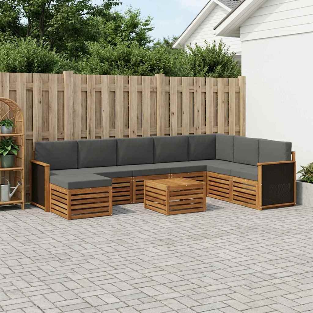 vidaXL Zestaw sof na zewnątrz z poduszką 7 pcs Naturalny i Antracytowy