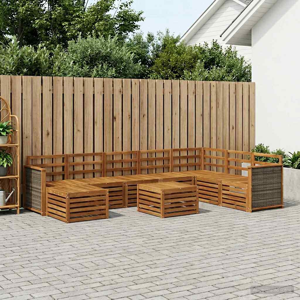 vidaXL Zestaw sof na zewnątrz 7 pcs naturalny Lite Drewno Akacji