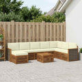 vidaXL Zestaw sof na zewnątrz z poduszką 7 pcs Naturalny i Kremowy