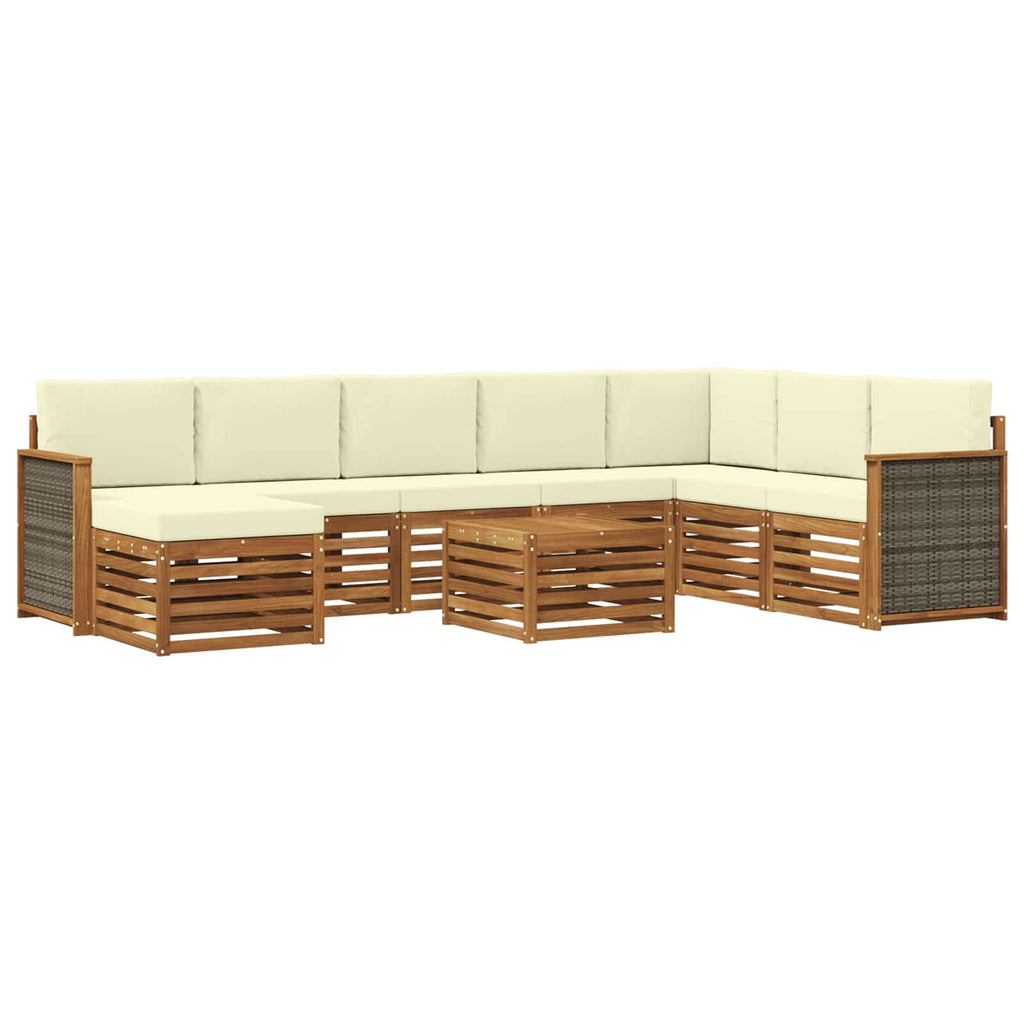 vidaXL Zestaw sof na zewnątrz z poduszką 7 pcs Naturalny i Kremowy