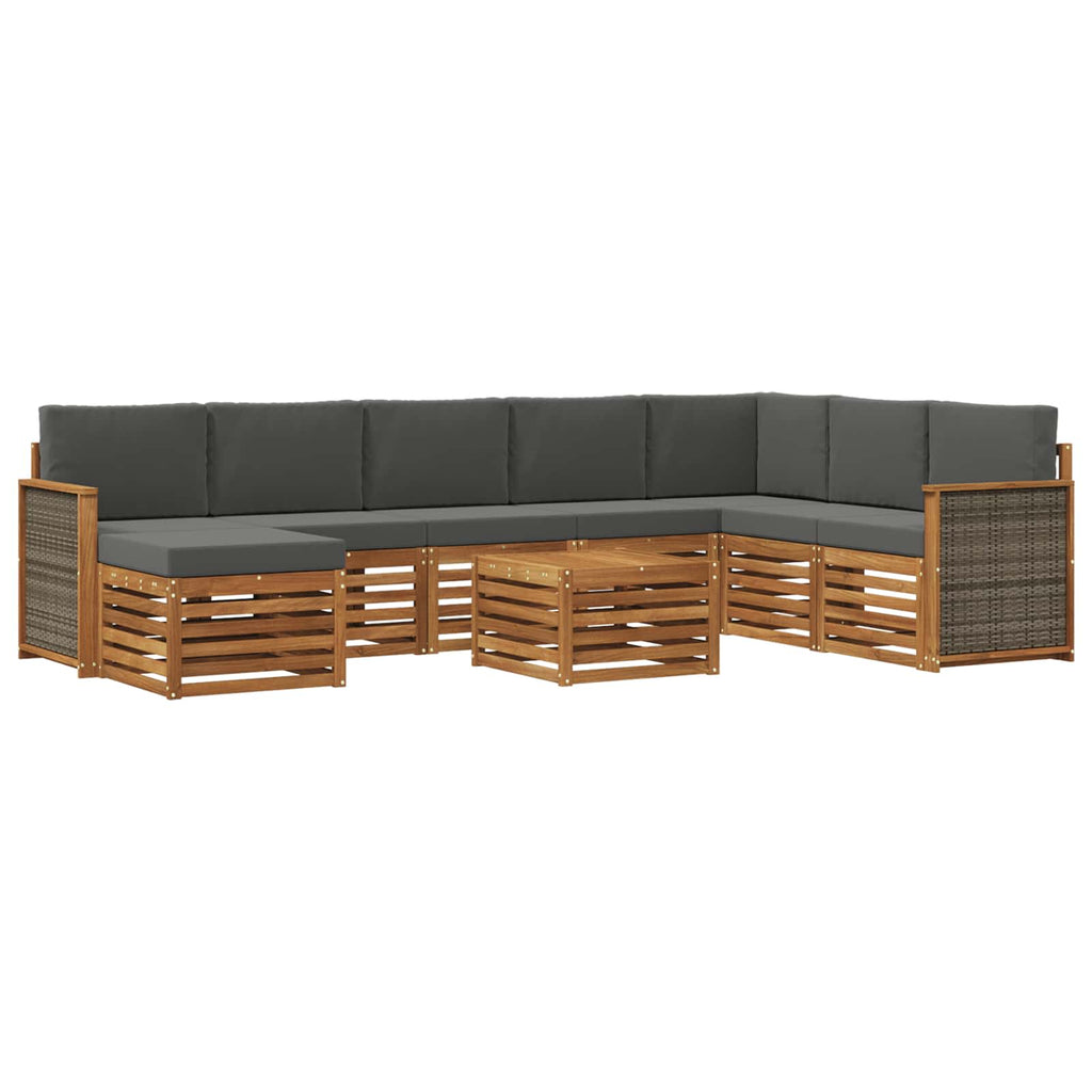 vidaXL Zestaw sof na zewnątrz z poduszką 7 pcs Naturalny i Antracytowy