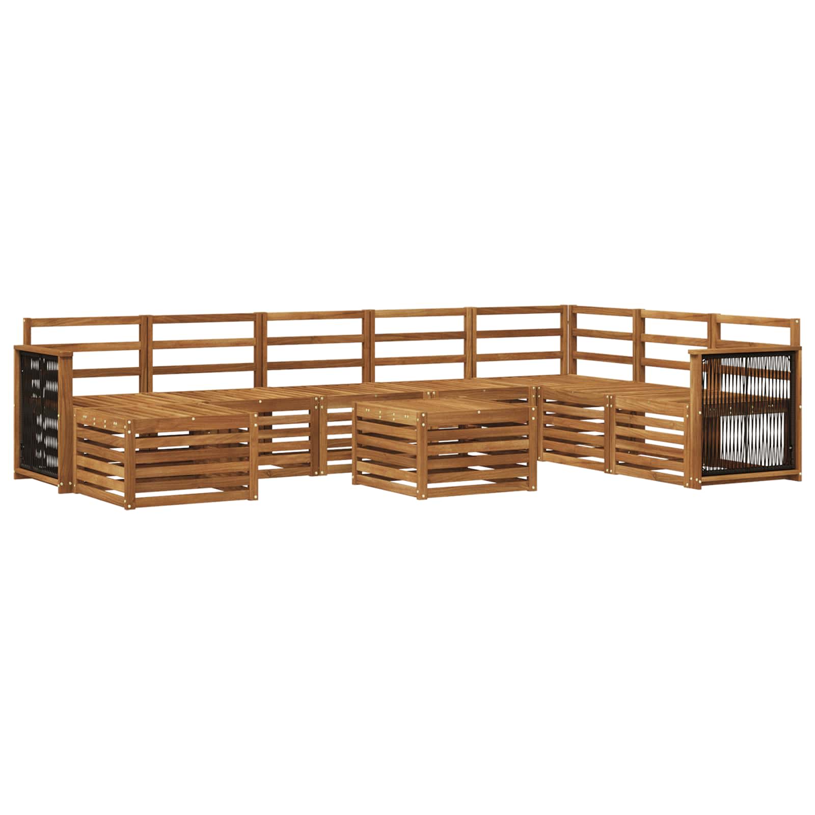 vidaXL Zestaw sof na zewnątrz 7 pcs naturalny Lite Drewno Akacji