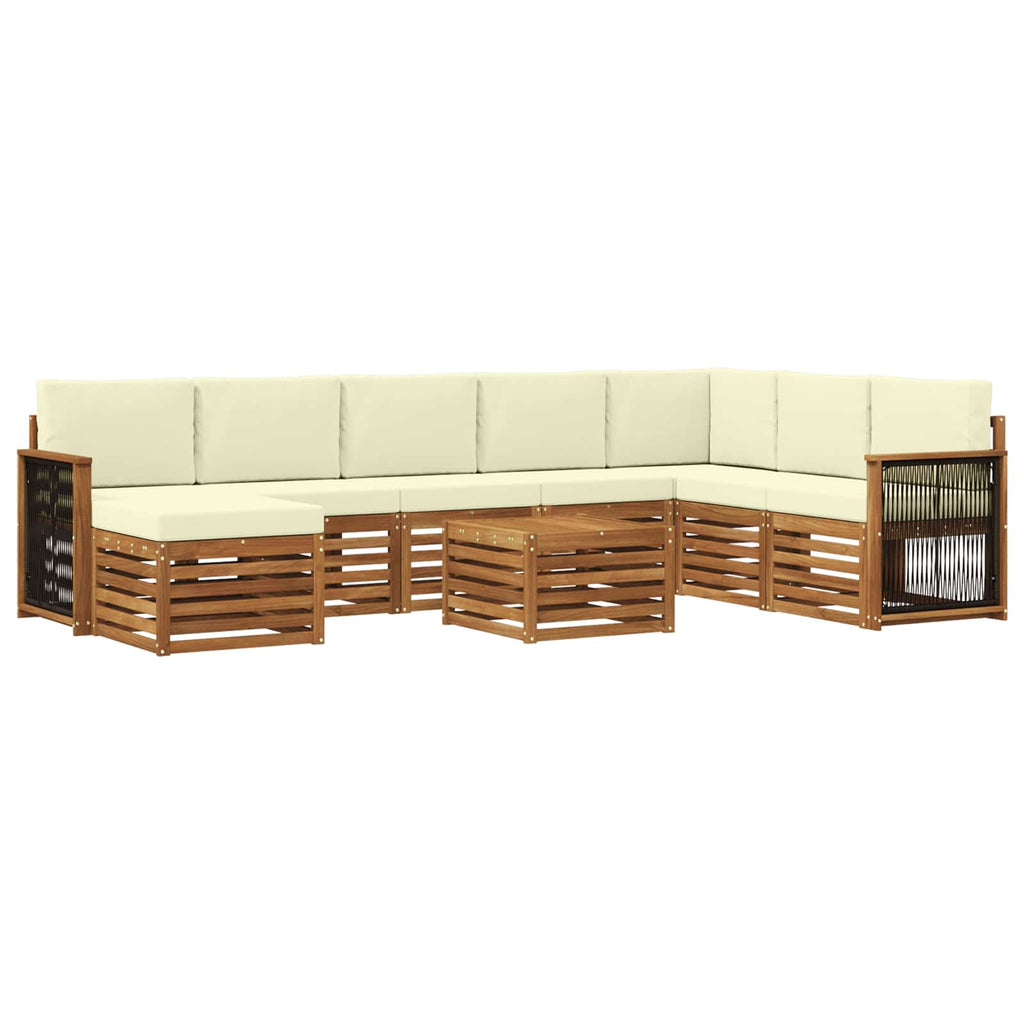 vidaXL Zestaw sof na zewnątrz z poduszką 7 pcs Naturalny i Kremowy