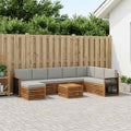vidaXL Zestaw sof na zewnątrz z poduszką 7 pcs Naturalny i jasnoszary