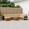 vidaXL Zestaw sof na zewnątrz z poduszką 7 pcs naturalny