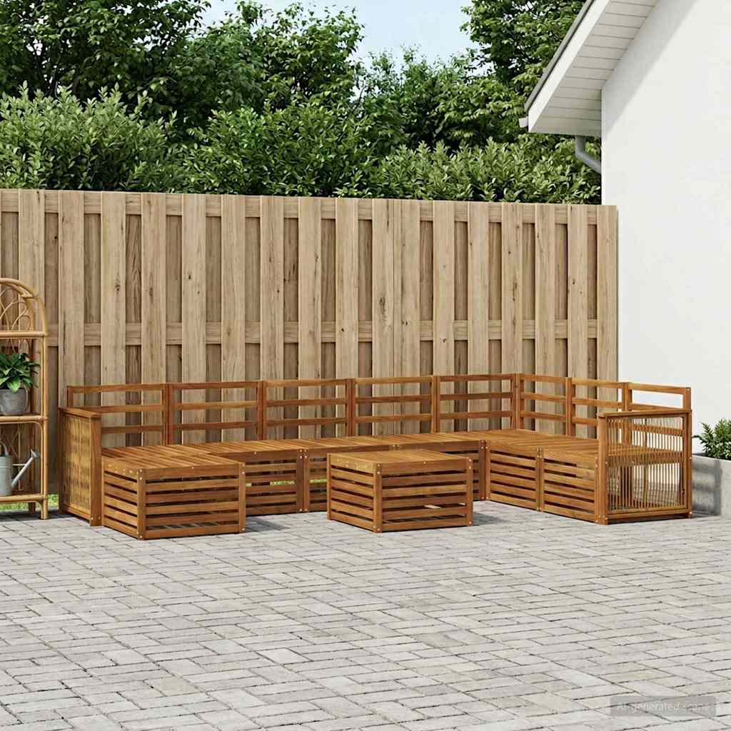 vidaXL Zestaw sof na zewnątrz 7 pcs naturalny Lite Drewno Akacji