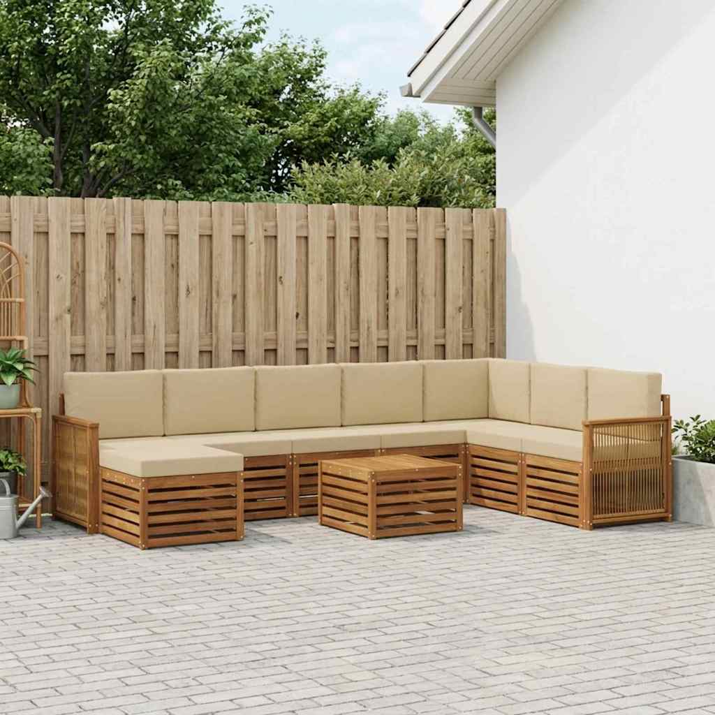 vidaXL Zestaw sof na zewnątrz z poduszką 7 pcs naturalny