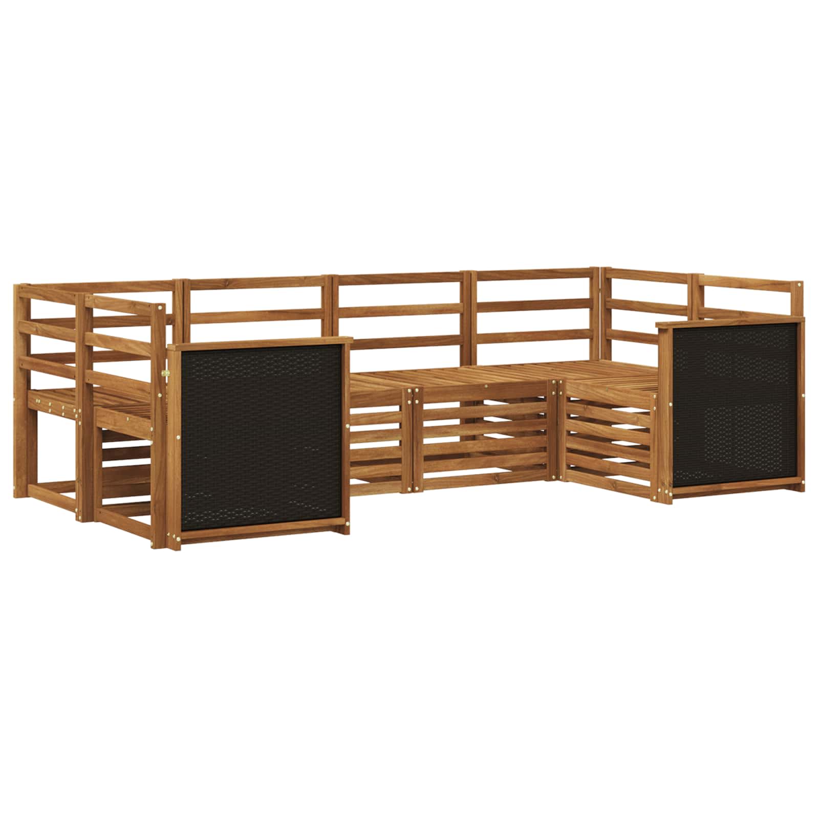 vidaXL Zestaw sofy narożnej 5 pcs naturalny Lite Drewno Akacji