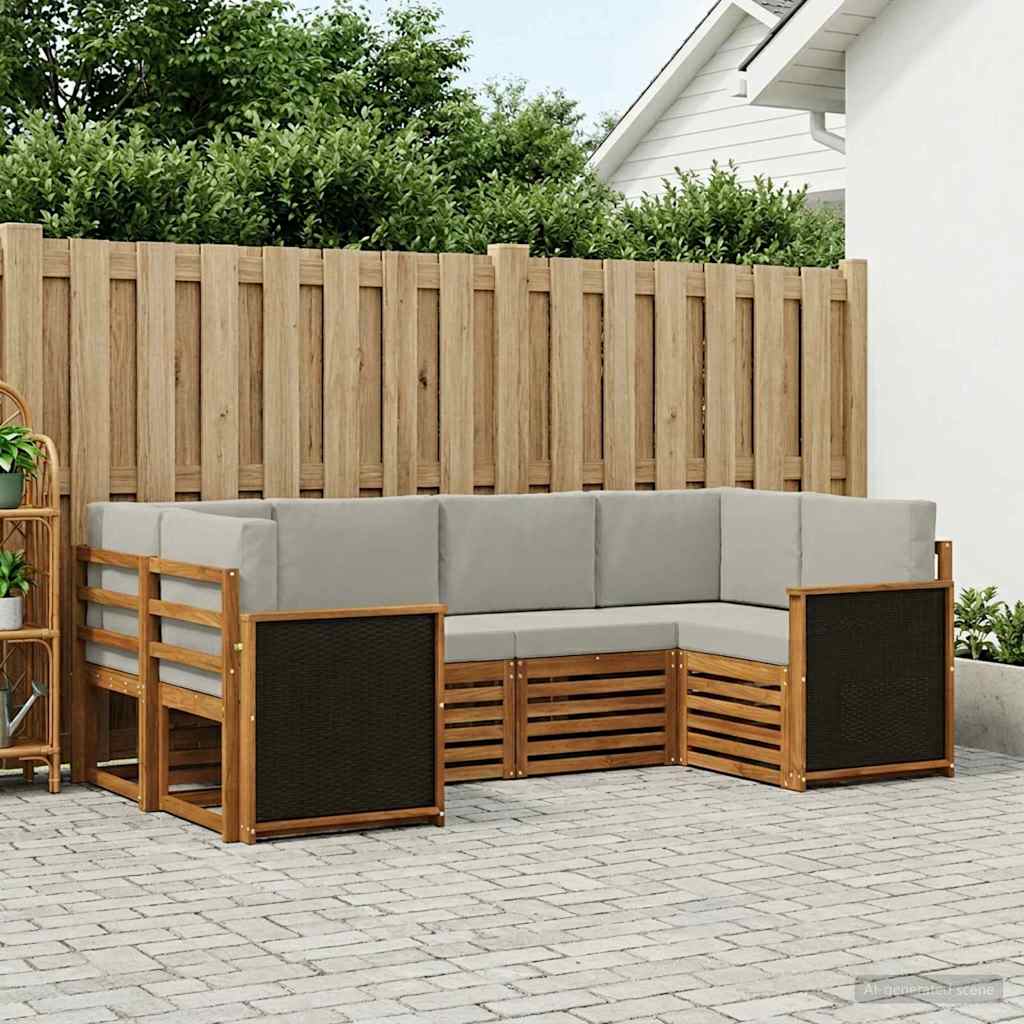 vidaXL Zestaw sofy narożnej z poduszką 5 pcs