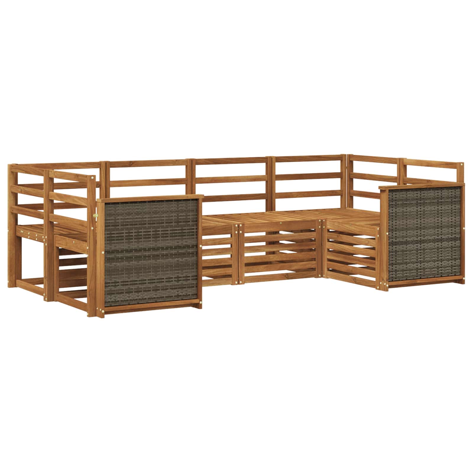 vidaXL Zestaw sofy narożnej 5 pcs naturalny Lite Drewno Akacji