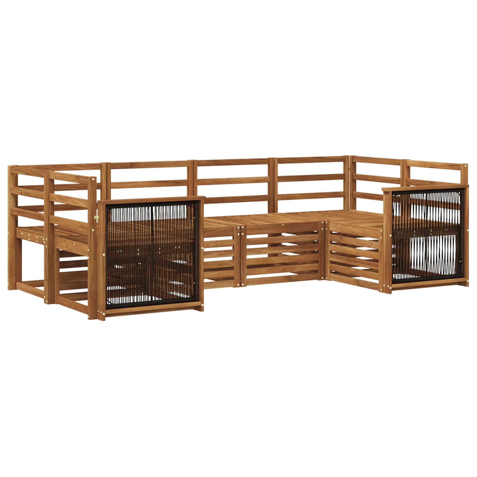 vidaXL Zestaw sofy narożnej 5 pcs naturalny Lite Drewno Akacji