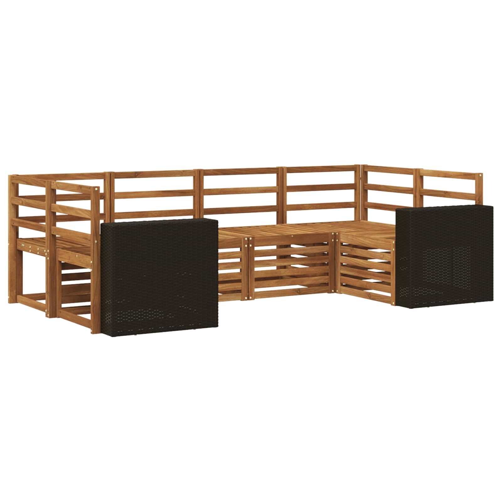 vidaXL Zestaw sofy narożnej 6 pcs naturalny Lite Drewno Akacji