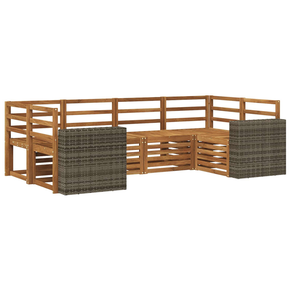 vidaXL Zestaw sofy narożnej 6 pcs naturalny Lite Drewno Akacji