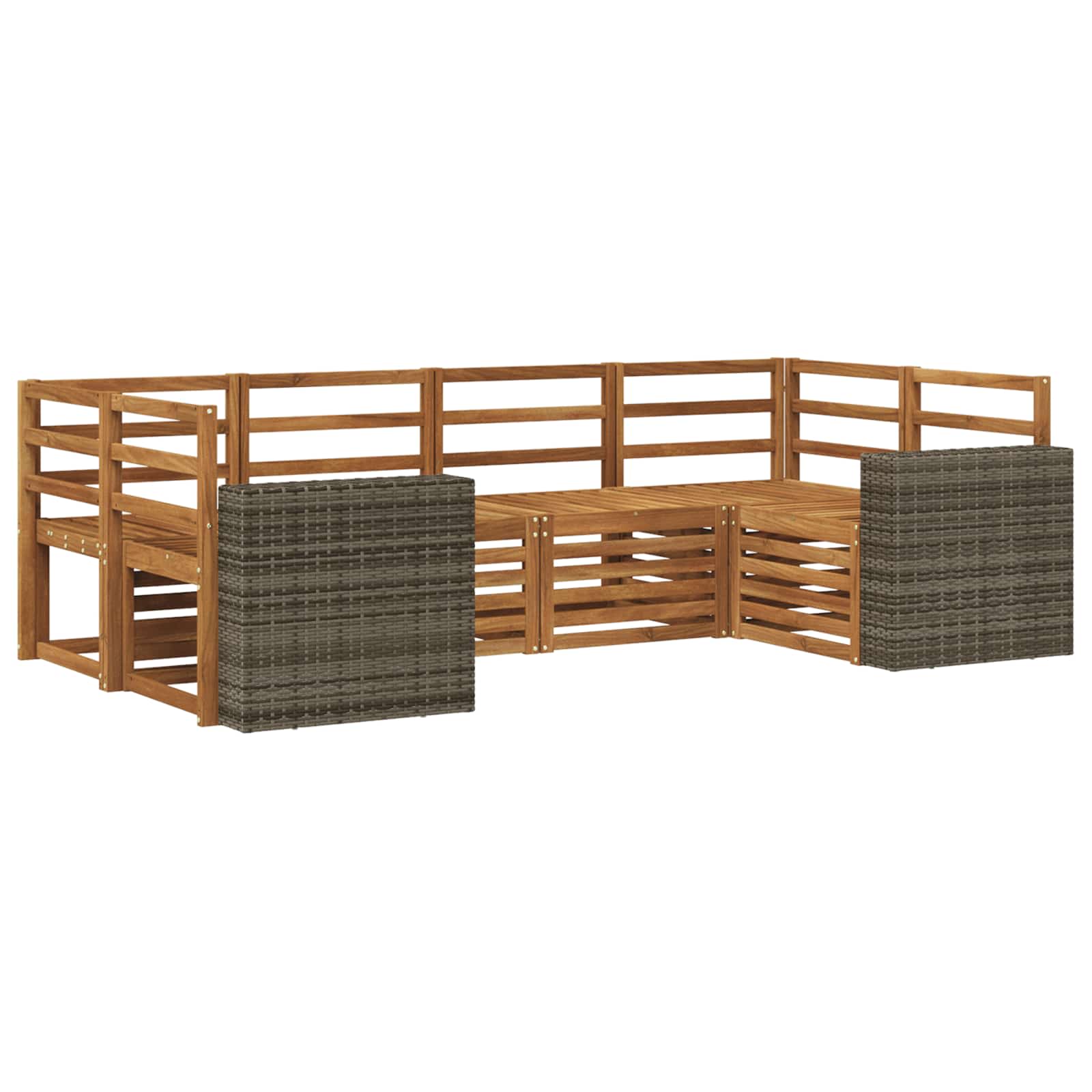 vidaXL Zestaw sofy narożnej 6 pcs naturalny Lite Drewno Akacji