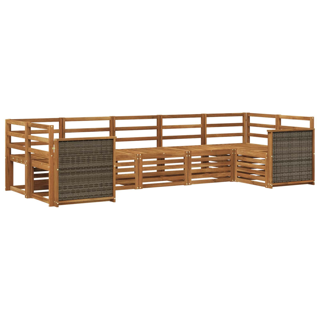 vidaXL Zestaw sofy narożnej 6 pcs naturalny Lite Drewno Akacji