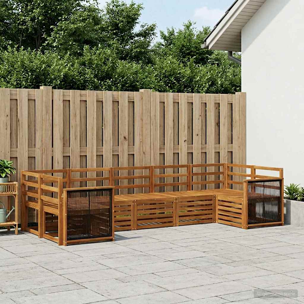 vidaXL Zestaw sofy narożnej 6 pcs naturalny Lite Drewno Akacji