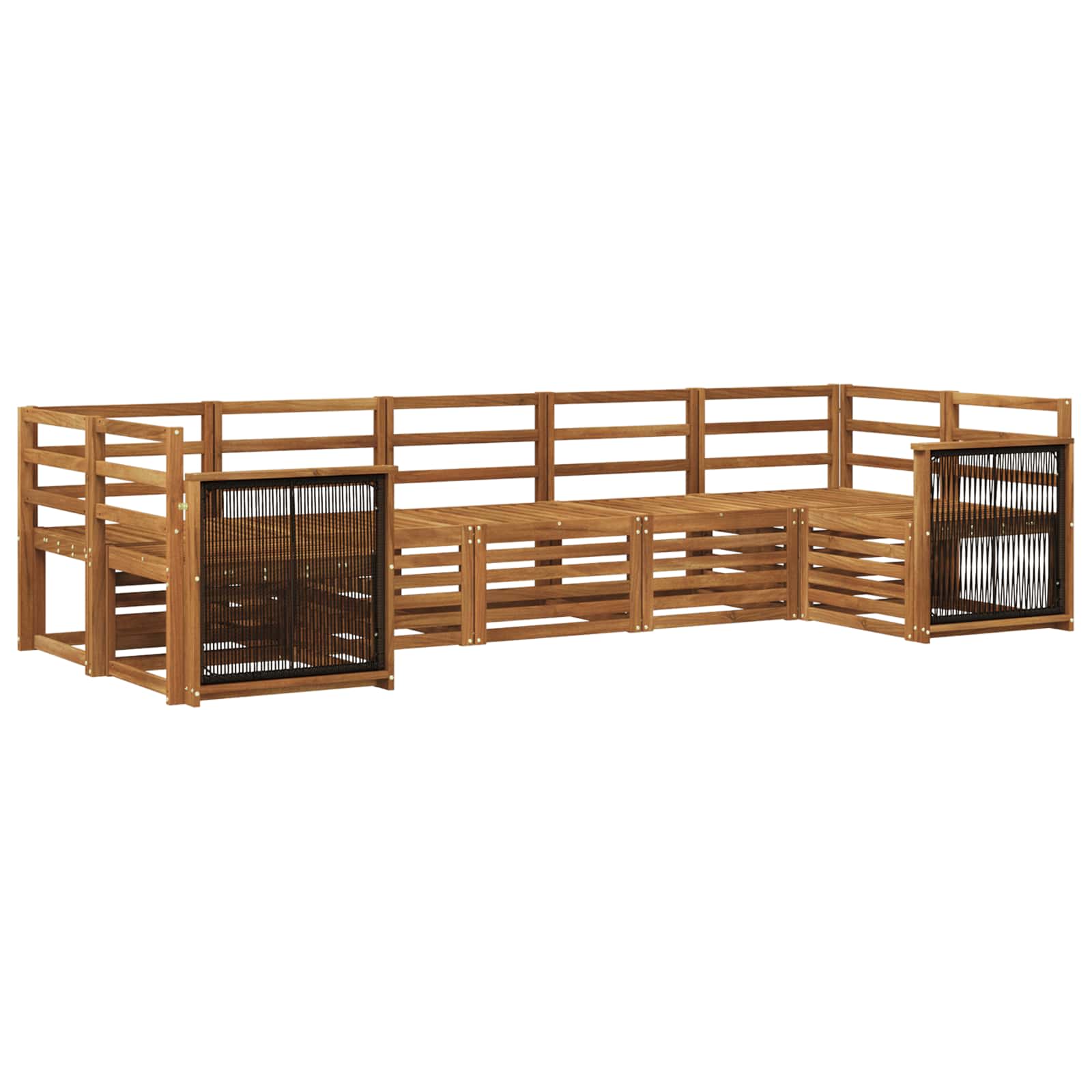 vidaXL Zestaw sofy narożnej 6 pcs naturalny Lite Drewno Akacji