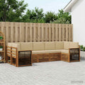 vidaXL Zestaw sofy narożnej z poduszką 6 pcs naturalny
