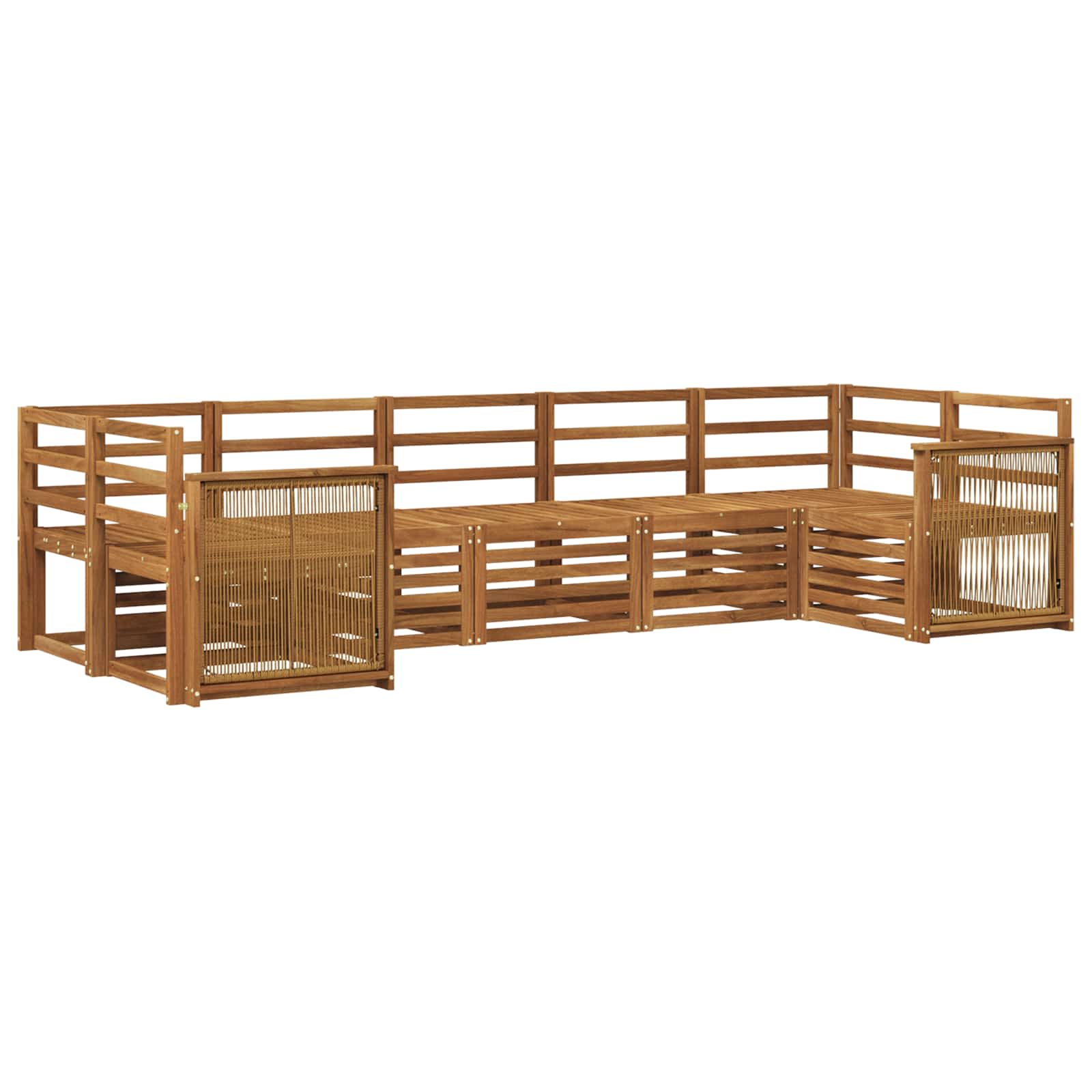 vidaXL Zestaw sofy narożnej 6 pcs naturalny Lite Drewno Akacji