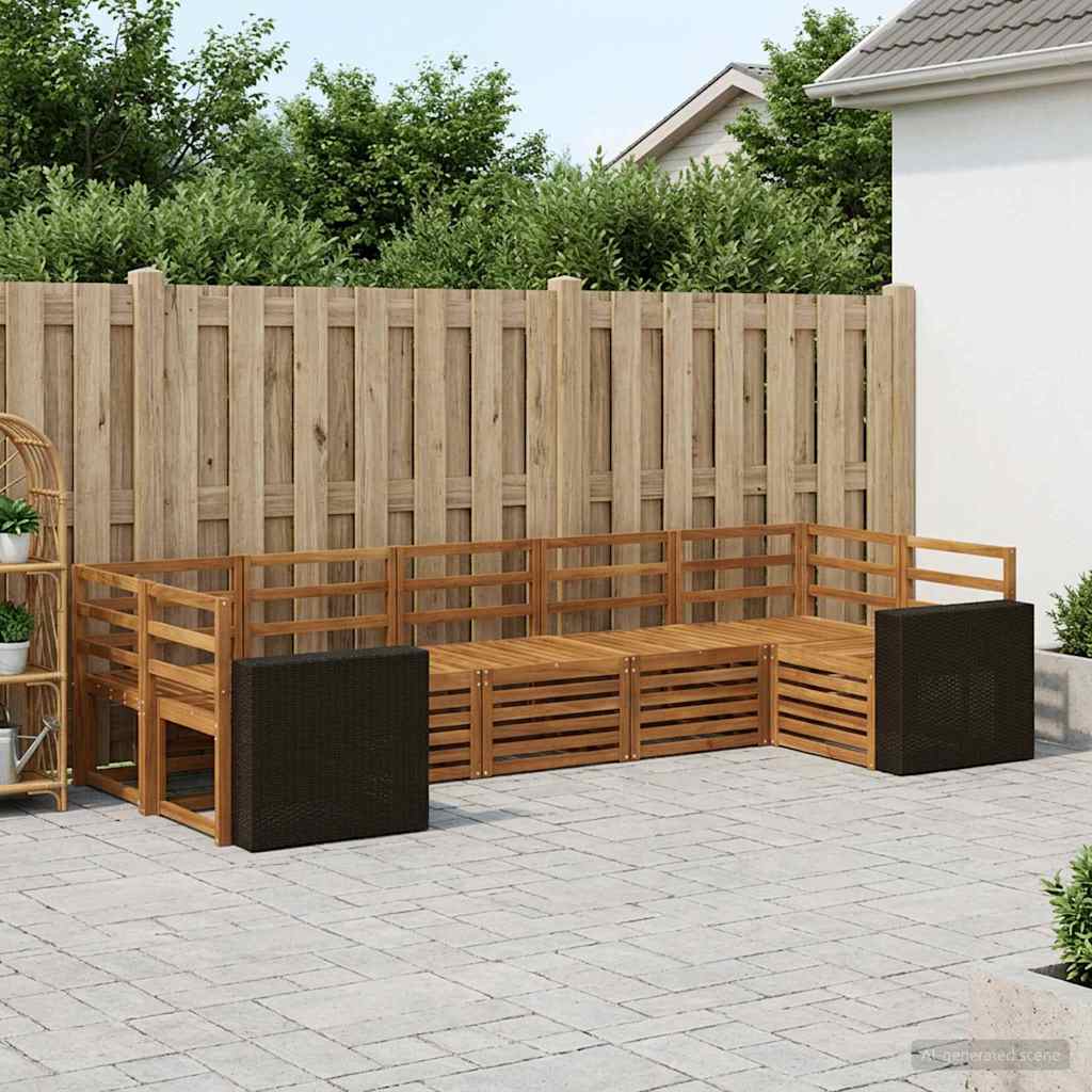 vidaXL Zestaw sofy narożnej 7 pcs naturalny Lite Drewno Akacji