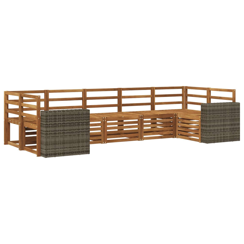 vidaXL Zestaw sofy narożnej 7 pcs naturalny Lite Drewno Akacji