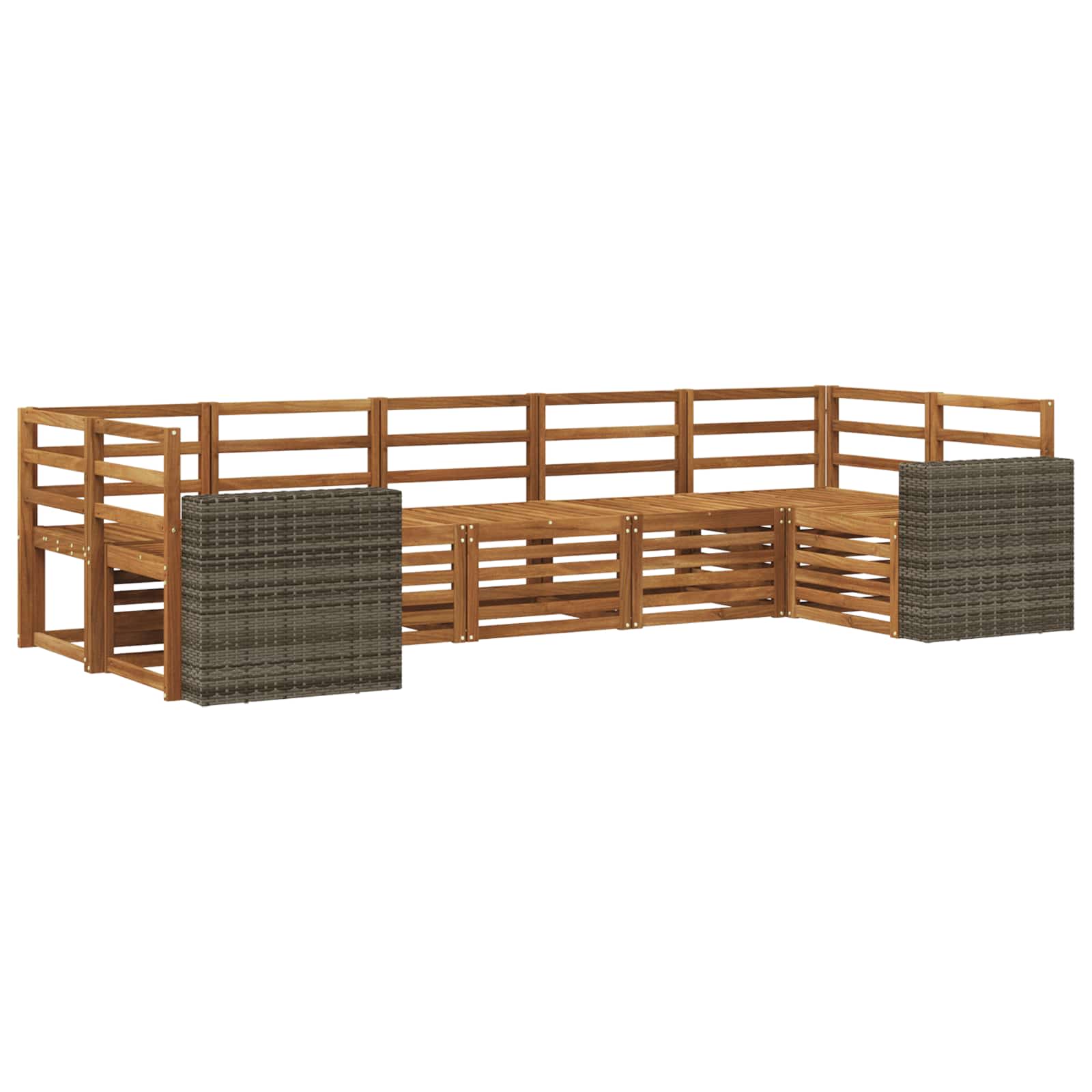 vidaXL Zestaw sofy narożnej 7 pcs naturalny Lite Drewno Akacji