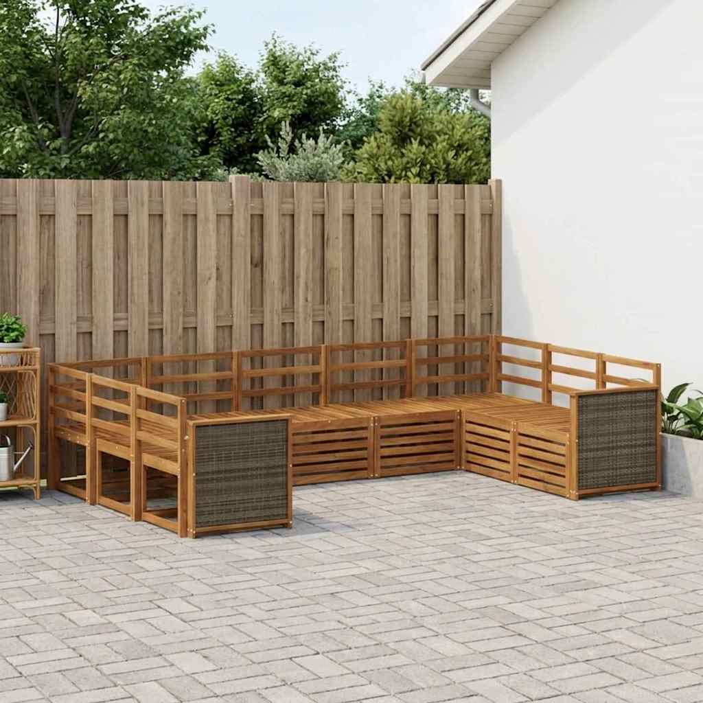 vidaXL Zestaw sofy narożnej 7 pcs naturalny Lite Drewno Akacji