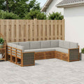 vidaXL Zestaw sofy narożnej z poduszką 7 pcs Naturalny i jasnoszary