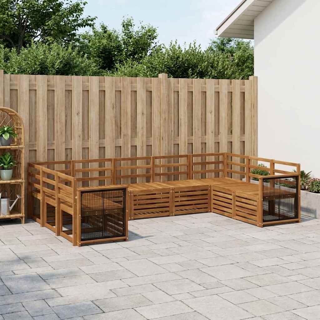 vidaXL Zestaw sofy narożnej 7 pcs naturalny Lite Drewno Akacji