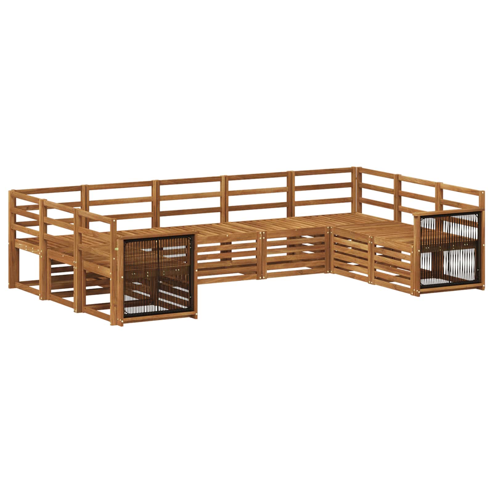 vidaXL Zestaw sofy narożnej 7 pcs naturalny Lite Drewno Akacji