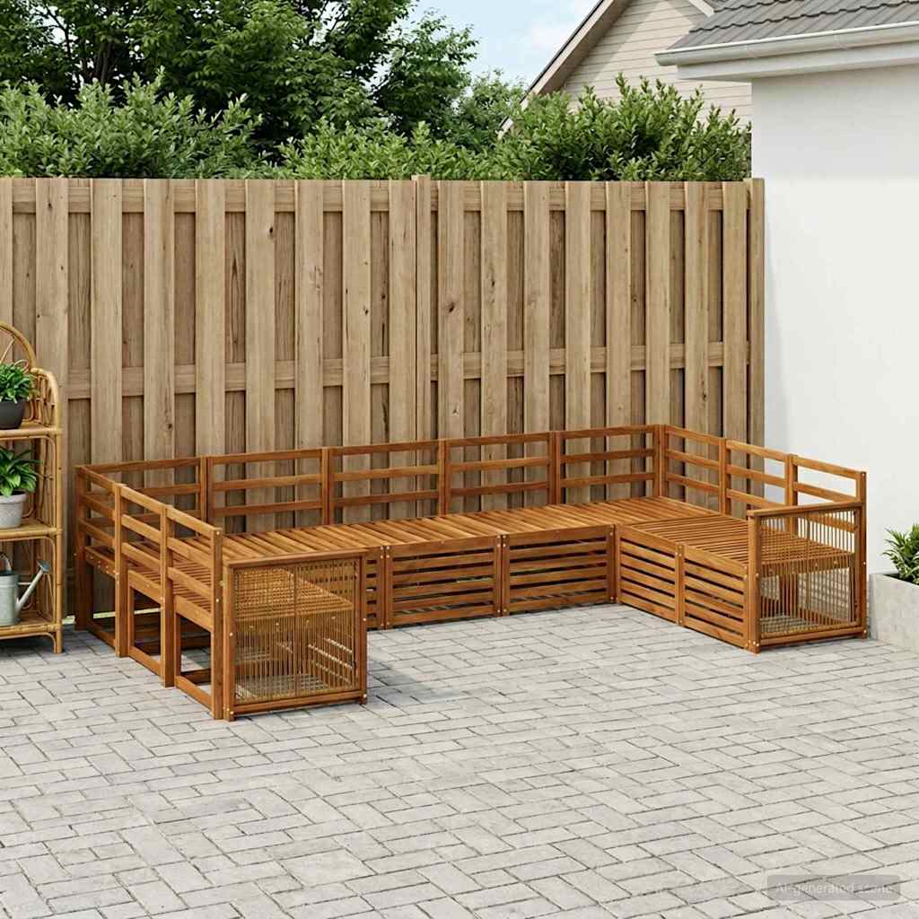 vidaXL Zestaw sofy narożnej 7 pcs naturalny Lite Drewno Akacji