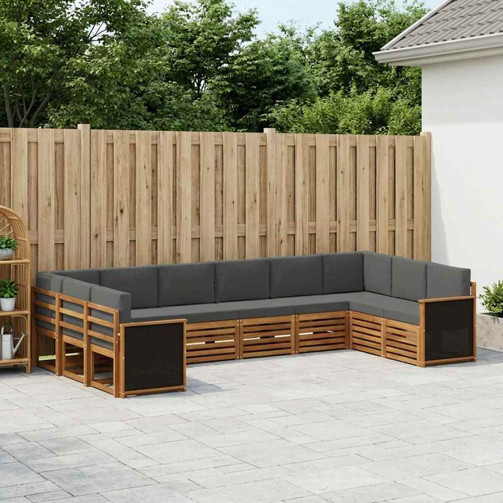 vidaXL Zestaw sofy narożnej z poduszką 7 pcs Naturalny i Antracytowy