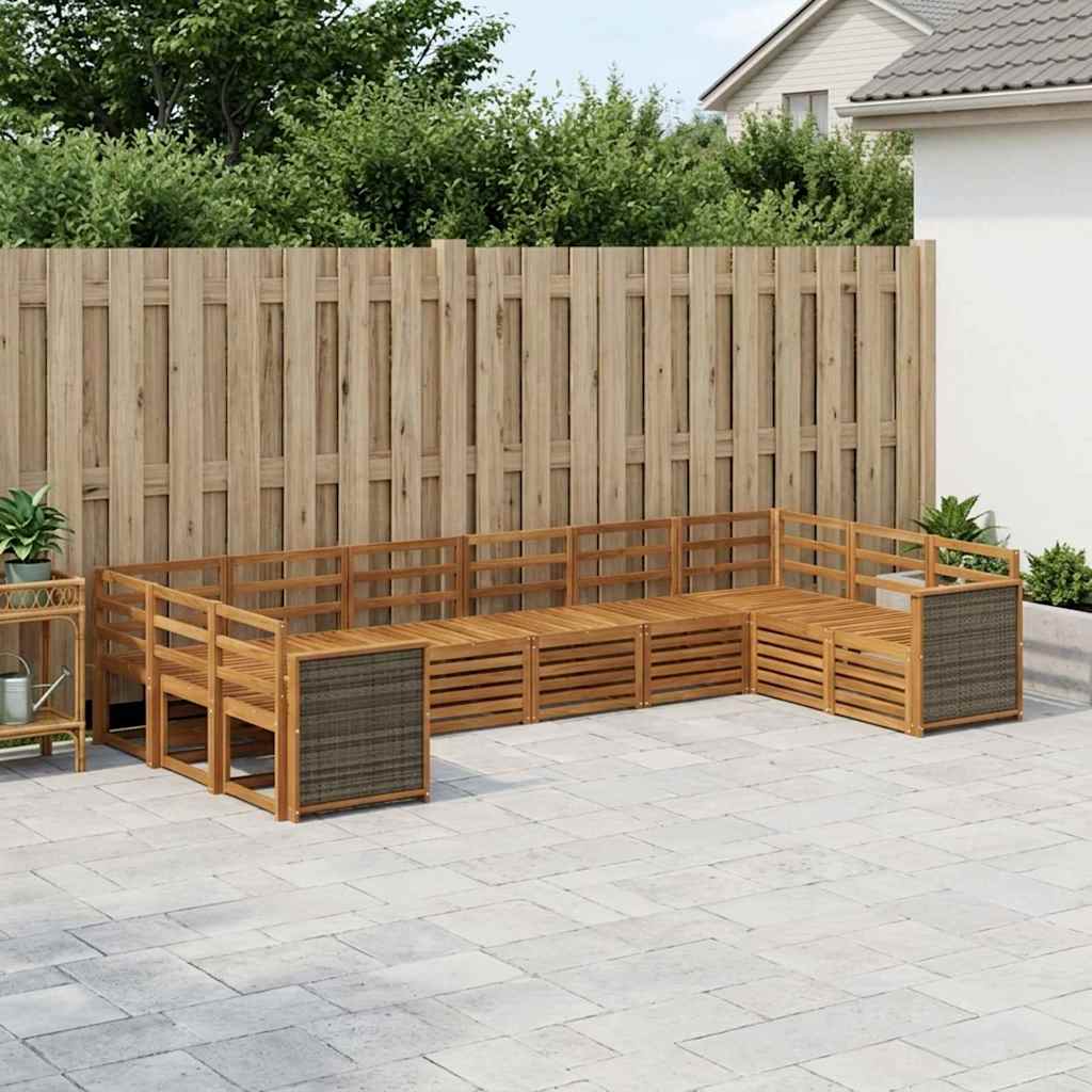 vidaXL Zestaw sofy narożnej 7 pcs naturalny Lite Drewno Akacji