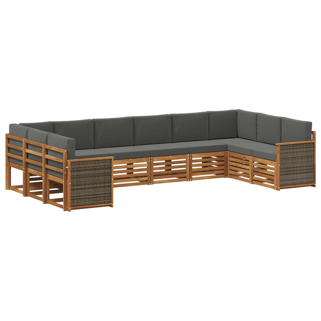 vidaXL Zestaw sofy narożnej z poduszką 7 pcs Naturalny i Antracytowy