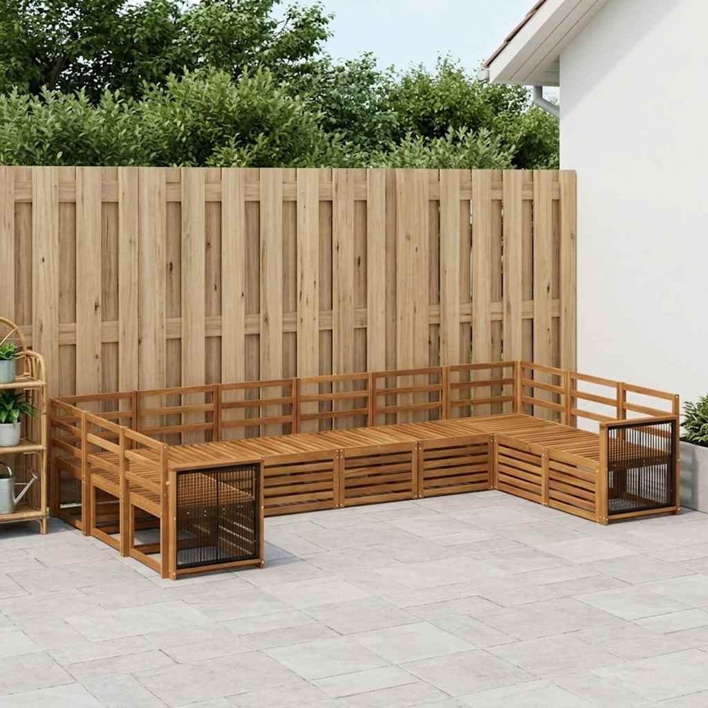 vidaXL Zestaw sofy narożnej 7 pcs naturalny Lite Drewno Akacji