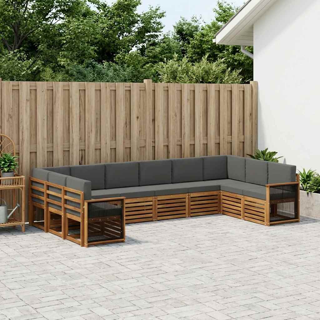 vidaXL Zestaw sofy narożnej z poduszką 7 pcs Naturalny i Antracytowy