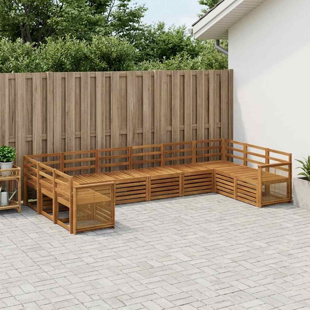 vidaXL Zestaw sofy narożnej 7 pcs naturalny Lite Drewno Akacji