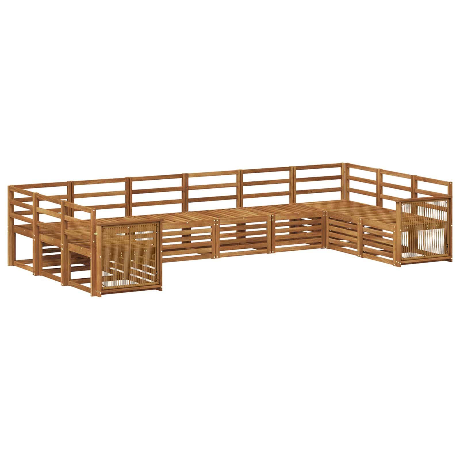 vidaXL Zestaw sofy narożnej 7 pcs naturalny Lite Drewno Akacji
